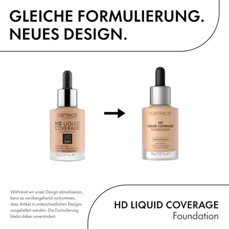 Catrice HD Liquid Coverage Foundation, Nr. 042, Nude, langanhaltend, mattierend, ölfrei, vegan, wasserfest, 30ml – Bild 5