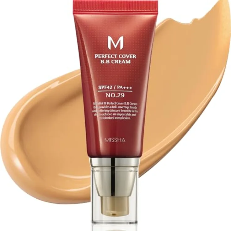MISSHA M Perfect Cover BB Cream SPF42/PA+++ mit natürlicher Abdeckung, No.29 Caramel Beige, 50 ml