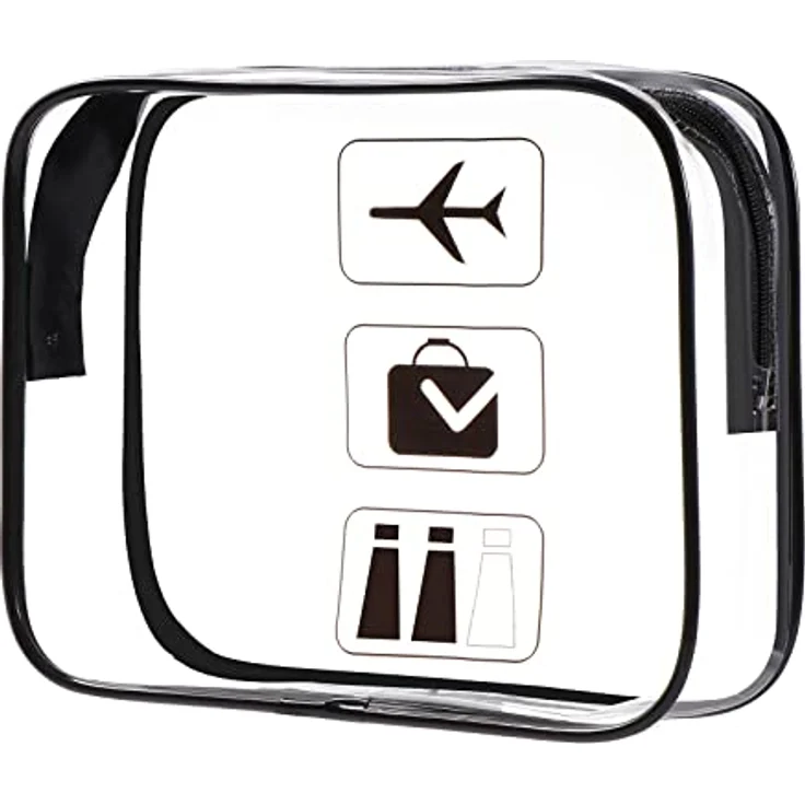 Oderra Kulturbeutel Transparent, 1 Stück Kosmetiktasche, TSA-geprüft Handgepäck Kulturtasche, reisezubehör von Flüssigkeiten Damen & Herren – Bild 1