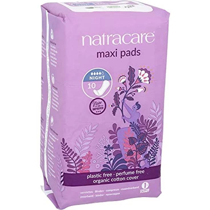 Natracare COMPRESS NACHT Damenbinden, 10 Einheiten, bio, chlorfrei, kunststofffrei, biologisch abbaubar, latexfrei – Bild 2