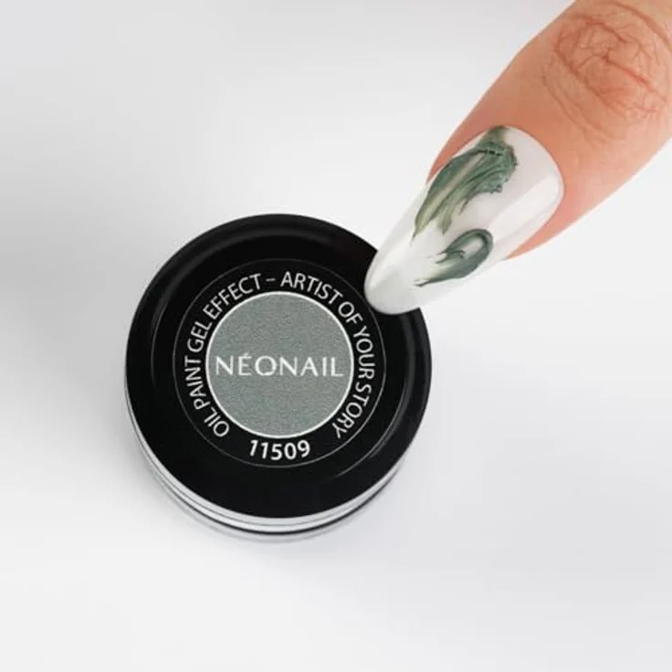 NEONAIL Unwritten Canvas Oil Paint Gel Effect Kunstnägel, gräuliches Grün mit mattem Finish, 5 g – Bild 2