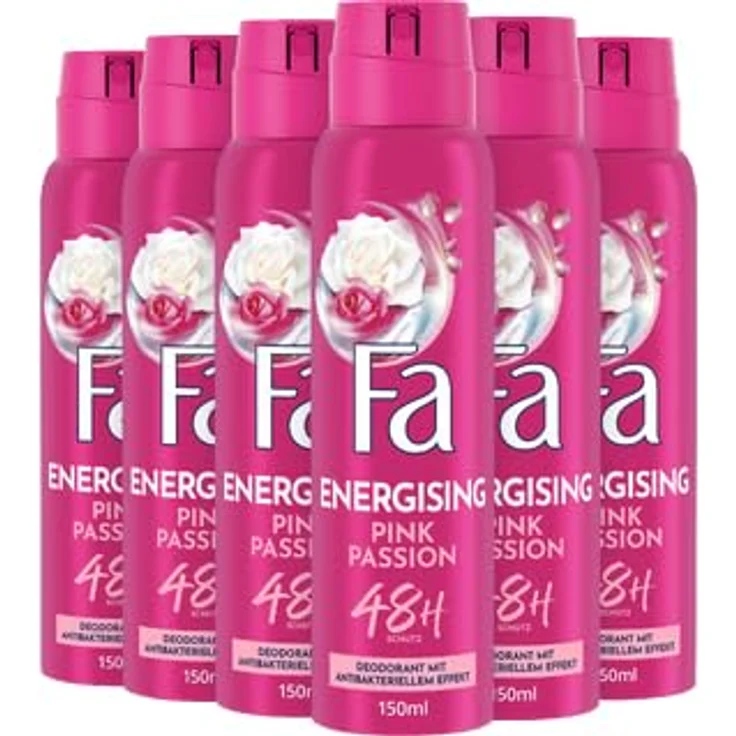 Fa Deospray Pink Passion, 150 ml, 6er Pack, 48h Deo-Schutz, dermatologisch getestet, ohne Aluminiumsalze – Bild 1