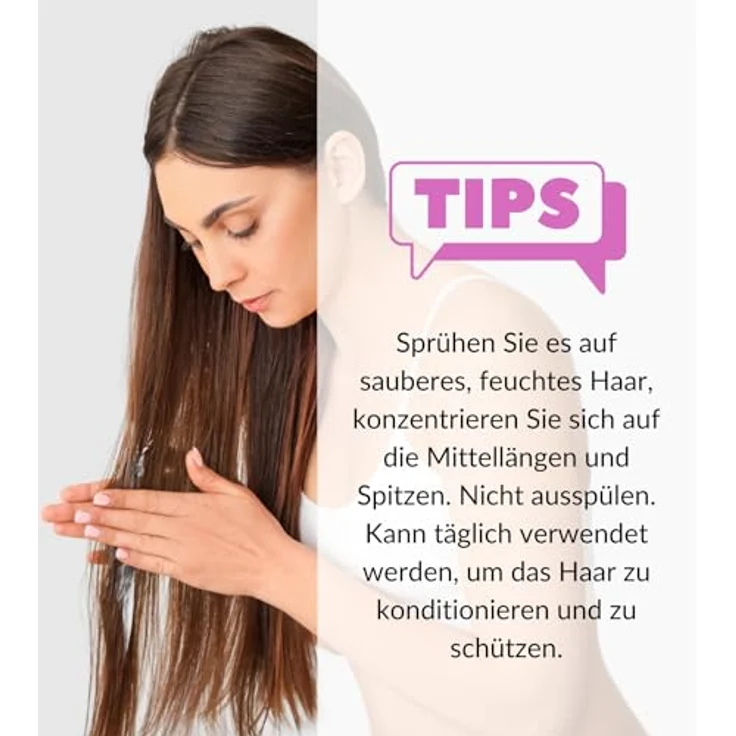 M PURE MINERAL DEAD SEA COSMETICS Pure Mineral - Keratin-Conditioner ohne Ausspülen, feuchtigkeitsspendend, entwirrend, schützend, ohne Sulfate, Parabene, Petrolate, 350ml – Bild 4