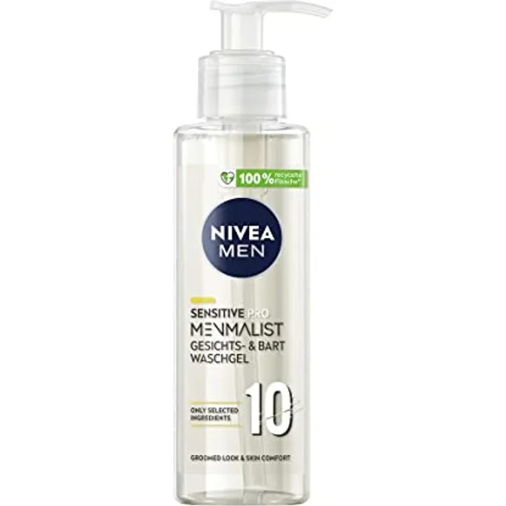 Nivea Nivea Men Sensitive Pro Menmalist Gesicht- Und Bart Waschgel Gesichtsreinigung 200 ml Herren