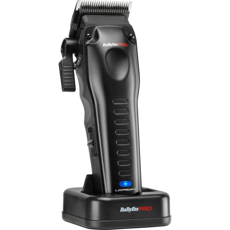 BaByliss PRO Compact LO-PRO FX Clipper Haarschneider FX820E, leistungsstark und kompakt mit Lithium-Ionen-Akku, schwarze Titanklinge, 8 Aufsteckkämme