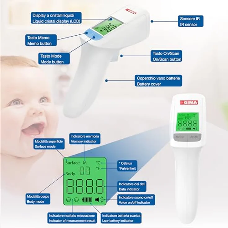 Gima Termometro NO Contact Gimatemp, Fieberthermometer ohne Körperkontakt – Bild 5