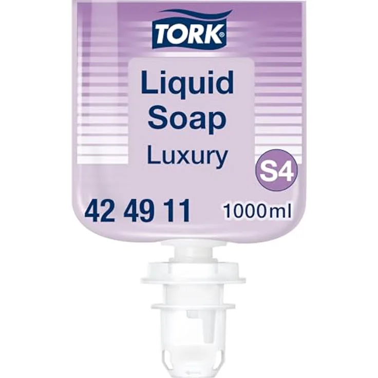 Tork luxuriöse Flüssigseife S4, Blütenduft, 1.000 ml, pH-neutral mit Magnolienextrakt, zartlila, EU Ecolabel zertifiziert