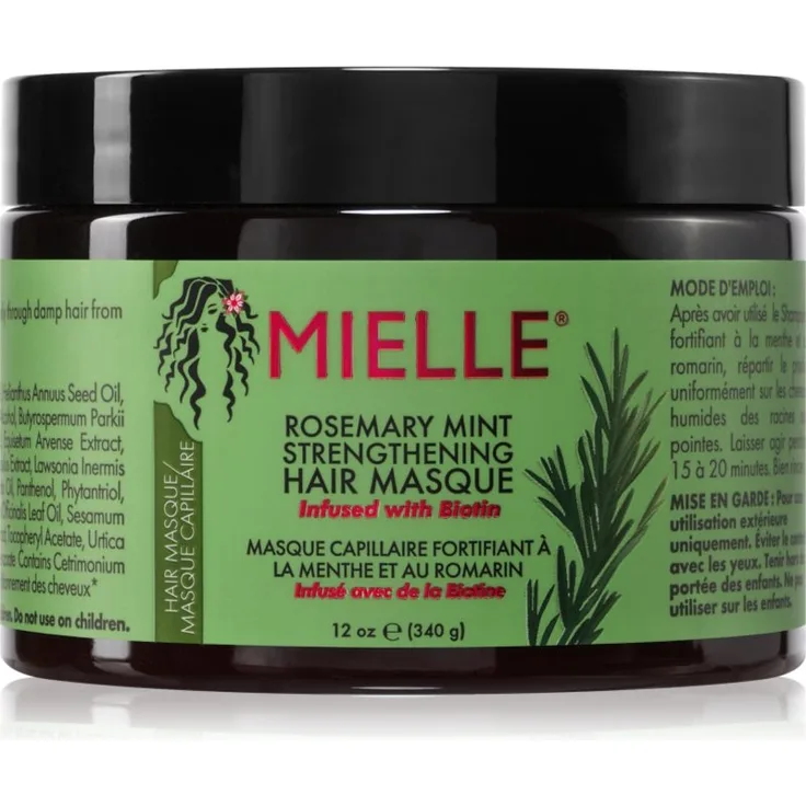 Mielle Rosemary Mint Haarmaske, 340 g, intensiv feuchtigkeitsspendend mit Rosmarinöl und Kokosnussöl