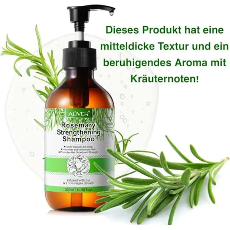 P-Beauty Rosmarin Shampoo für Haarwachstum 3x300ml, Pflegeshampoo gegen Haarausfall, Stärkungsshampoo mit natürlichen Inhaltsstoffen, für alle Haartypen – Bild 4