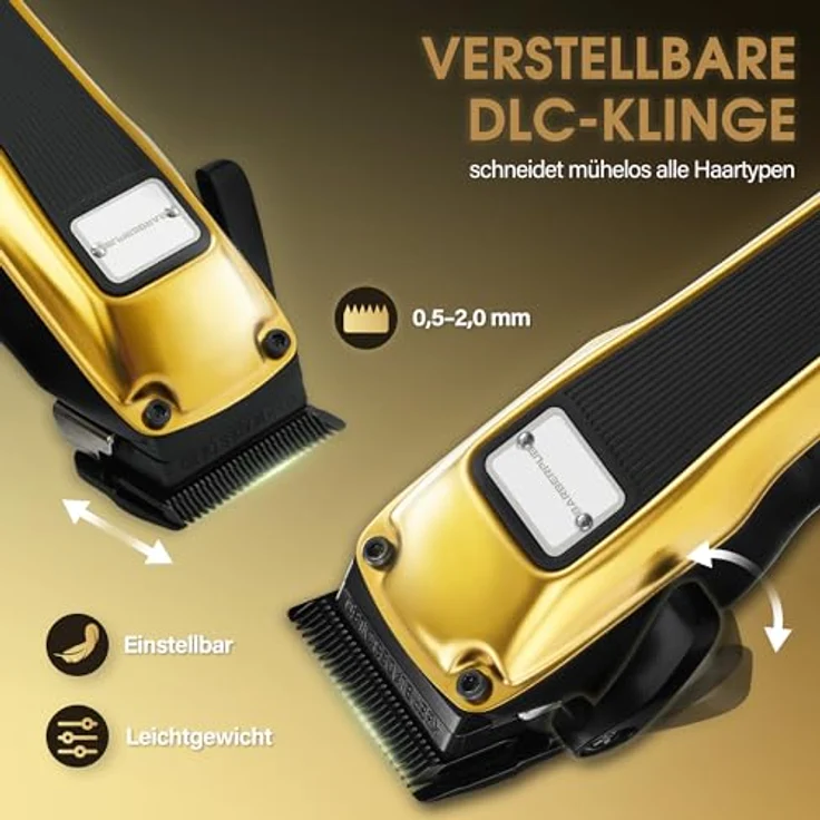 BarberPub HC176, Elektrische Haarschneidemaschine Profi mit 6 Klingen, 2 Gehäusedeckeln, Ladestation und bürstenlosem Motor – Bild 4