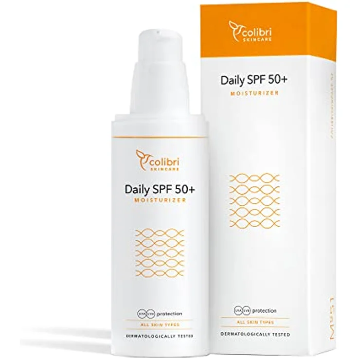 colibri skincare Daily SPF 50+ Moisturizer, Tagescreme mit wasserfestem Breitbandspektrum, leichte Gesichtscreme mit UV Schutz, 80ml – Bild 1