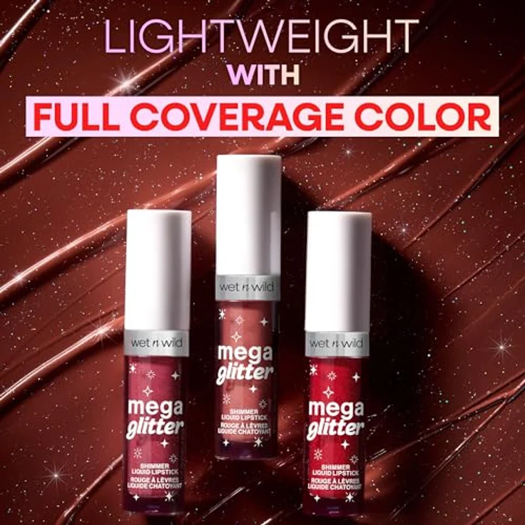 wet n wild Megaglitter Shimmer Liquid Lipstick, 2,8 ml, vegan und tierversuchsfrei, schimmerndes Finish – Bild 7