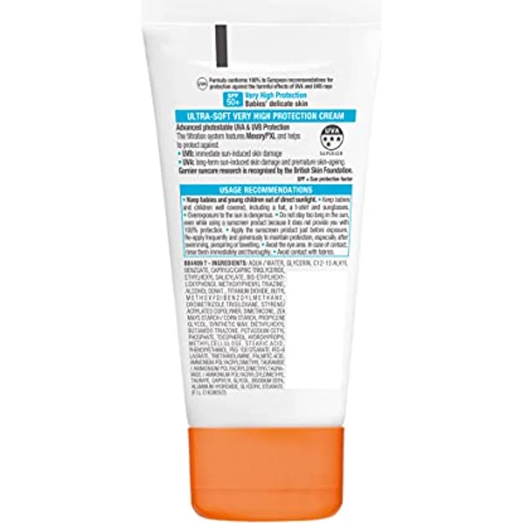 Garnier Ambre Solaire Kids Sensitive Advanced Baby In The Shade SPF50+ Schutzcreme gegen UV-Strahlung für Kinder ab 6 Monaten 50 ml – Bild 2