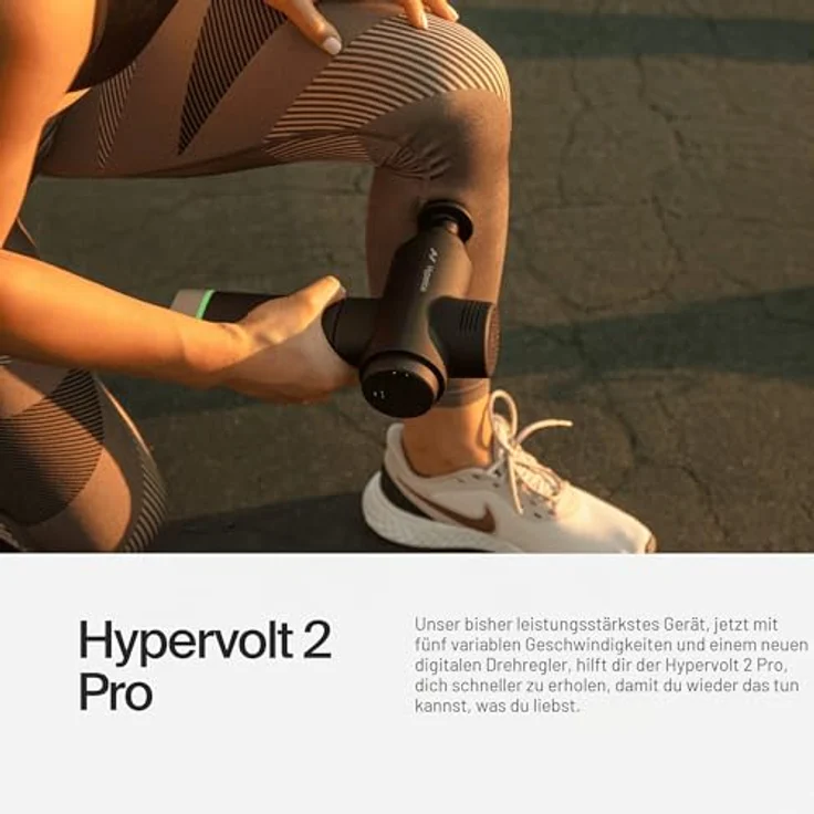 Hyperice Hypervolt 2 Pro, Massagepistole mit 90 Watt Motor, 5 Geschwindigkeitsstufen, Bluetooth, matt-schwarz – Bild 2