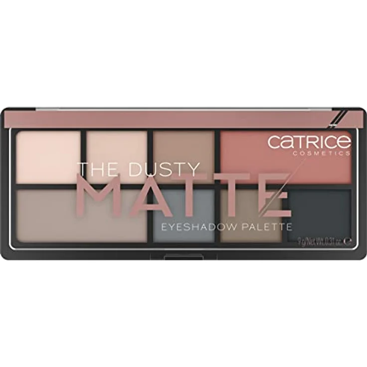 Catrice The Dusty Matte Eyeshadow Palette, Lidschatten, Grau, 8 Grau-Töne, matt, vegan, ohne Mikroplastikpartikel, ohne Parfüm, ölfrei, 1er Pack (9g) – Bild 1