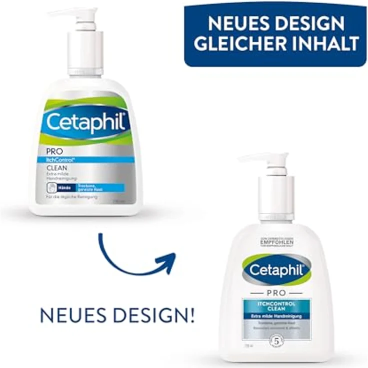CETAPHIL PRO ItchControl Clean Extra Milde Handreinigung, 236ml, Für trockene, gereizte Haut, Entfernt 99 Prozent der Bakterien sowie Verschmutzungen besonders schonend und effektiv, Vegan, Seifenfrei – Bild 2