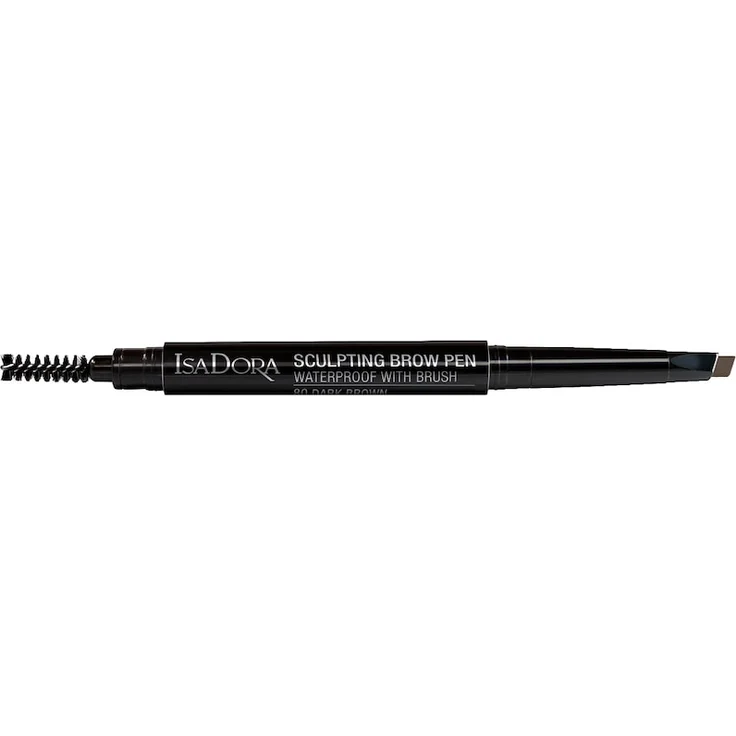IsaDora Sculpting Brow Pen Waterproof, Augenbrauenstift 0,2 g, Nr. 80 - Dark Brown, intensive Farbabgabe, einziehbar, integriertes Bürstchen