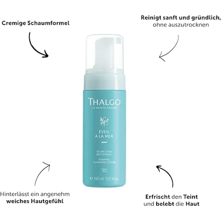 THALGO Éveil à la Mer Meeres-Reinigungsschaum 150ml Aloe-Vera-Pulver reinigt sanft und intensiv (150ml / VT22011) – Bild 3