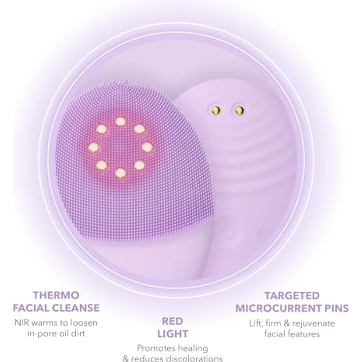 FOREO Elektrische Gesichtsreinigungsbürste LUNA™ 4 plus sensitive skin, 4-in-1 Gesichtsreinigungsgerät mit Wärme, LED-Licht und Massage, Rosa – Bild 7