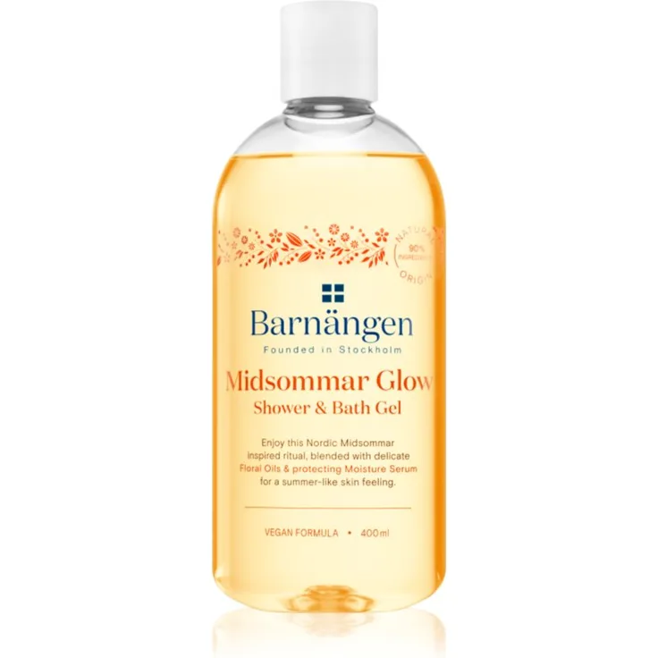 Barnängen Midsommar Glow Dusch- und Badgel, 400 ml Badeschaum für Damen mit feuchtigkeitsspendender Formel