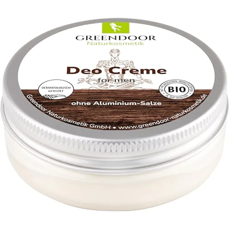 GREENDOOR Kraftvolle Männer Deo Creme 50ml für 6 Monate ohne Körpergeruch, natürliche Deocreme männlicher Duft, Anti Achselgeruch ohne Aluminium, Natur Bio Deodorant, Naturkosmetik vegan