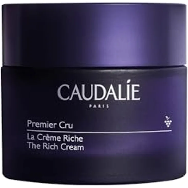 CAUDALIE Premier Cru Die Reichhaltige Creme 50 ml, Langlebigkeitsformel gegen Hautalterung, nachfüllbar