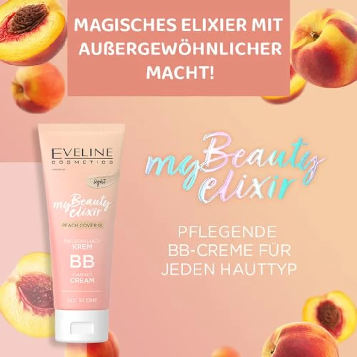 EVELINE COSMETICS Nährendes BB Cream Nr. 02 - Dunkel | My Beauty Elixir Serie | Vegane Formel mit Niacinamid, Pfirsich, Squalan, Bambus & Rosenöl | 30 ML – Bild 2