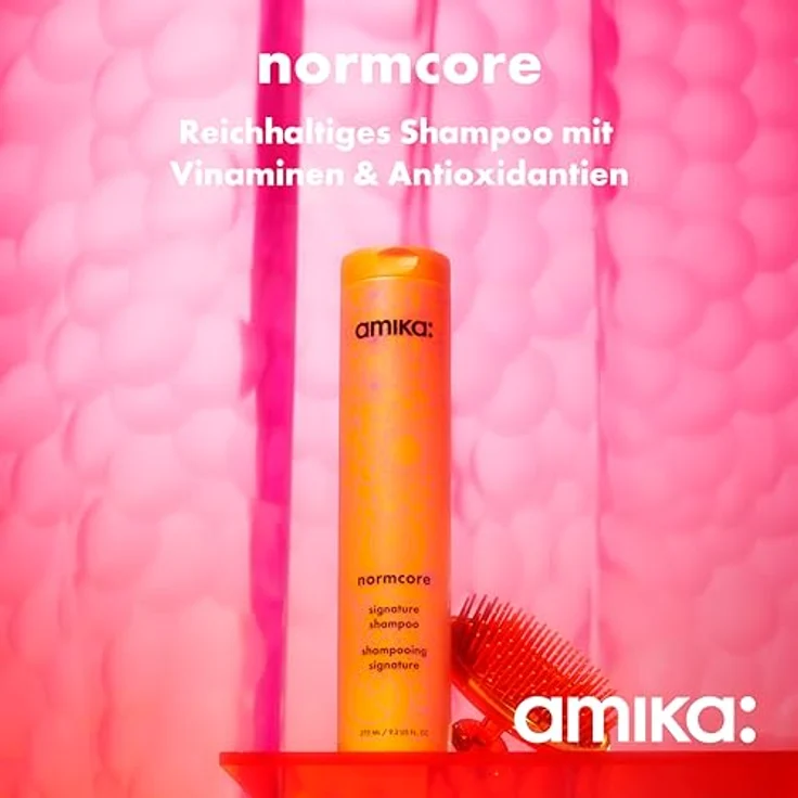 amika Normcore Signature Shampoo 1000 ml I Haarshampoo mit Vitaminen & Antioxidantien für alle Haartypen I Tiefenreinigung & Feuchtigkeit I Vegan & sulfatsfrei – Bild 2