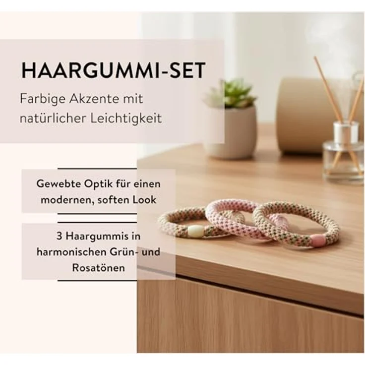 PARSA BEAUTY LIFESTYLE Pure Balance Haargummi, 3er Set in mehrfarbigen Designs, elastisch und haarschonend – Bild 3