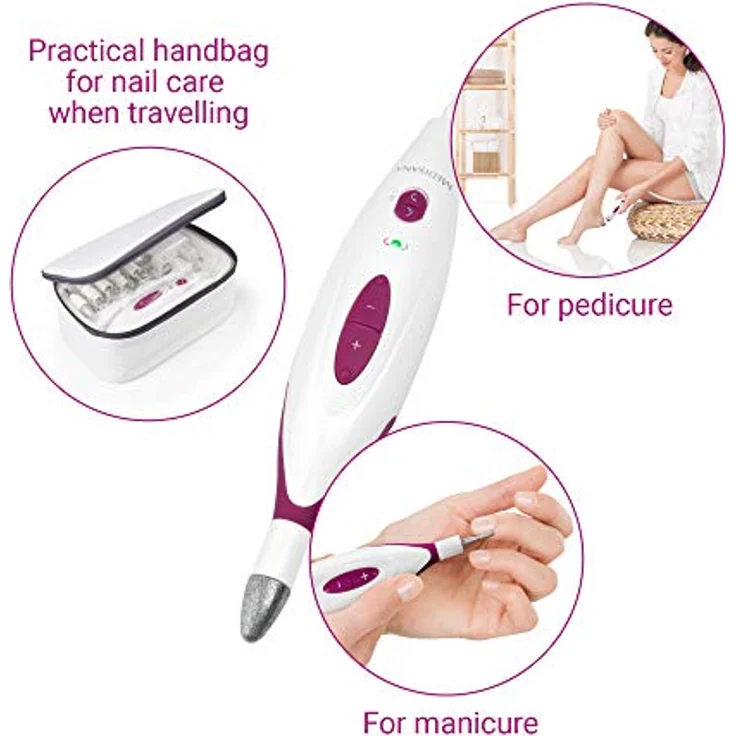 Medisana Maniküre-Pediküre-Set MP 815, Hand- und Fußpflegegerät mit 7 hochwertigen Ansatzteilen, weiß – Bild 6