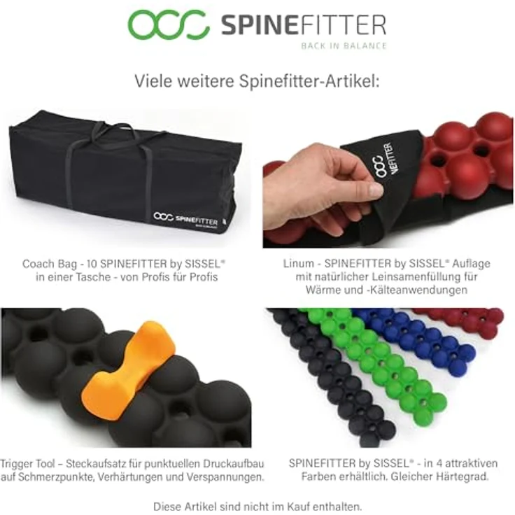 Sissel Spinefitter Extension Kit, Massagegerät zur Wirbelsäulenmobilisation, anthrazit, verlängerbar um 12 cm, ideal für Nutzer über 180 cm – Bild 8