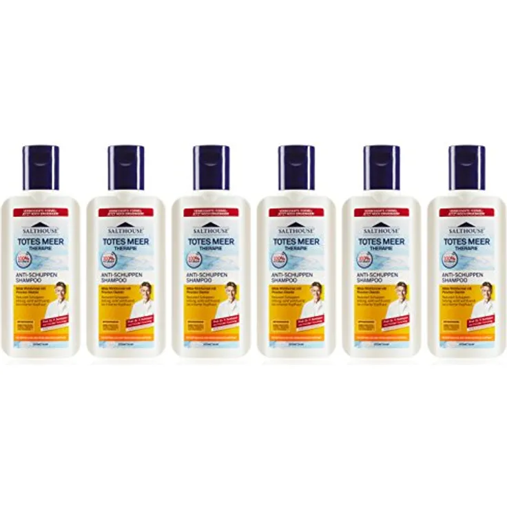 Salthouse Lanosan Totes Meer Therapie-Shampoo, Anti-Schuppen mit Aloe Vera, 6er Pack (6 x 250 ml)