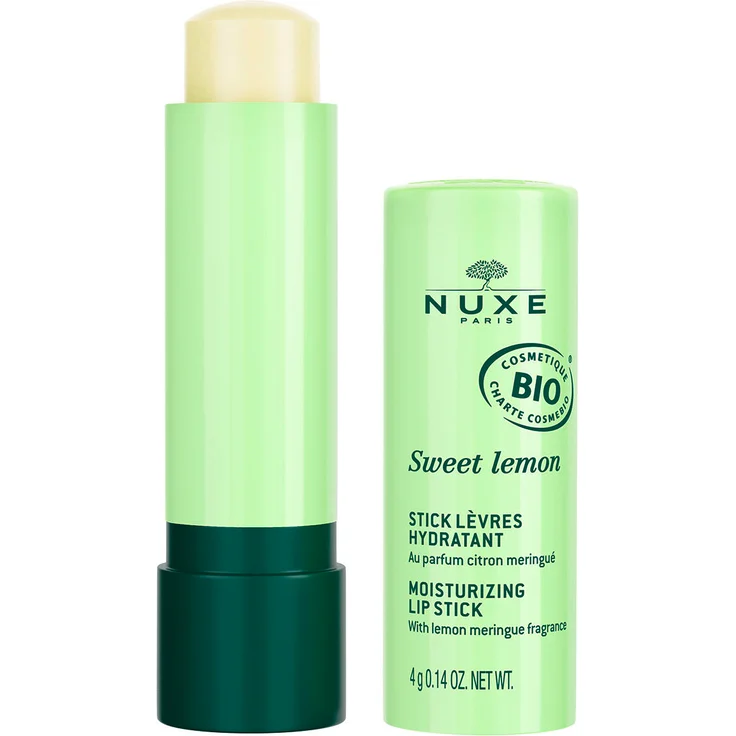 NUXE Sweet Lemon Lippenpflegestift, 4 g, veganer Feuchtigkeitsspender mit Zitronenbaiser-Duft und sanfter Textur
