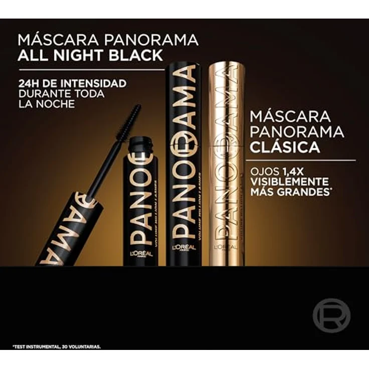 L’Oréal Paris Panorama Volumen-Mascara, intensive Farbe, verlängert und verdichtet, All Night Black, 9.9 ml – Bild 8