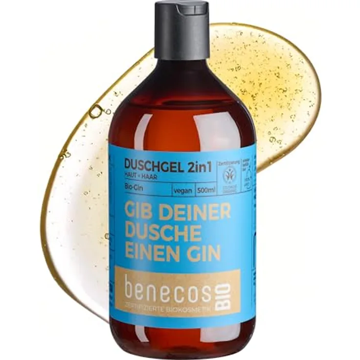 benecos Gin Duschgel 2in1 für Haut und Haar, 500 ml mit Bio-Gin und Bio-Apfelsaft