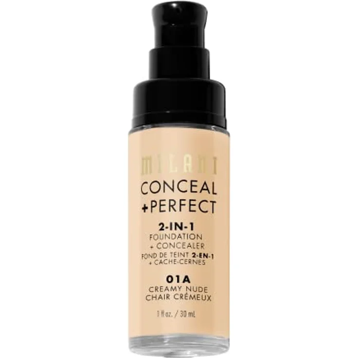 Milani Conceal And Perfect 2 in 1 Foundation + Concealer, Creamy Nude, 30 ml, sanfte Formel für alle Hauttypen – Bild 4