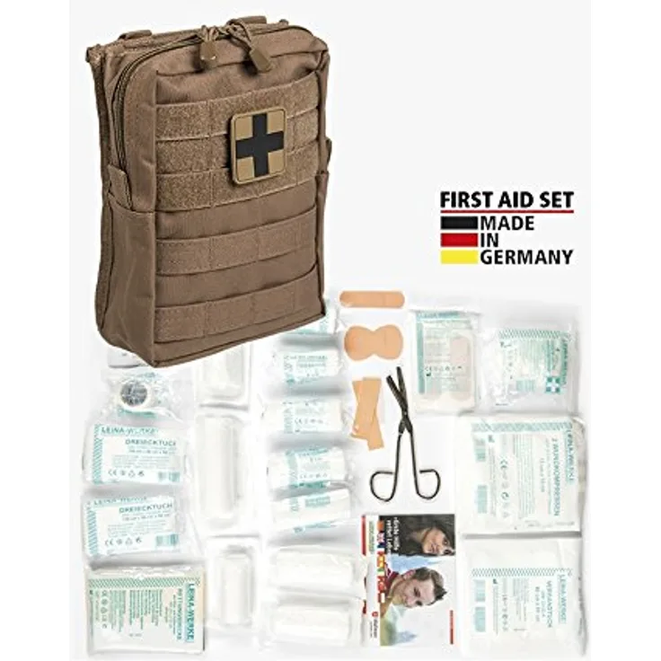 Mil-Tec Unisex – Erwachsene Leina PRO.43 Erste-Hilfe-Paket, Dark Coyote, Einheitsgröße