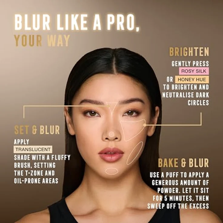 Max Factor Facefinity Pro Blur Fixierpuder, Translucent Farbton 001, für Glanzkontrolle und mattes Finish, leichtes Gesichtspuder, 10,5 g – Bild 5