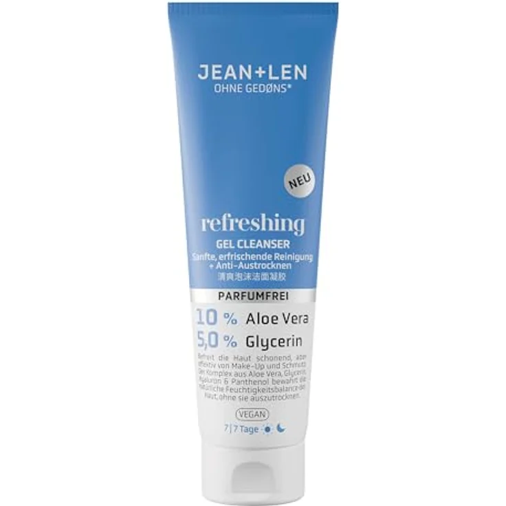 Jean & Len Refreshing Gel Cleanser, ölfreies Reinigungsgel für jeden Hauttyp, parfümfrei, vegan, 125 ml – Bild 1