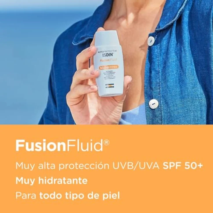 ISDIN Fusion Fluid LSF 50+ 50 ml | Sonnencreme für das Gesicht | Mattierend und mit Anti-Aging-Wirkstoffen, hypoallergen – Bild 4