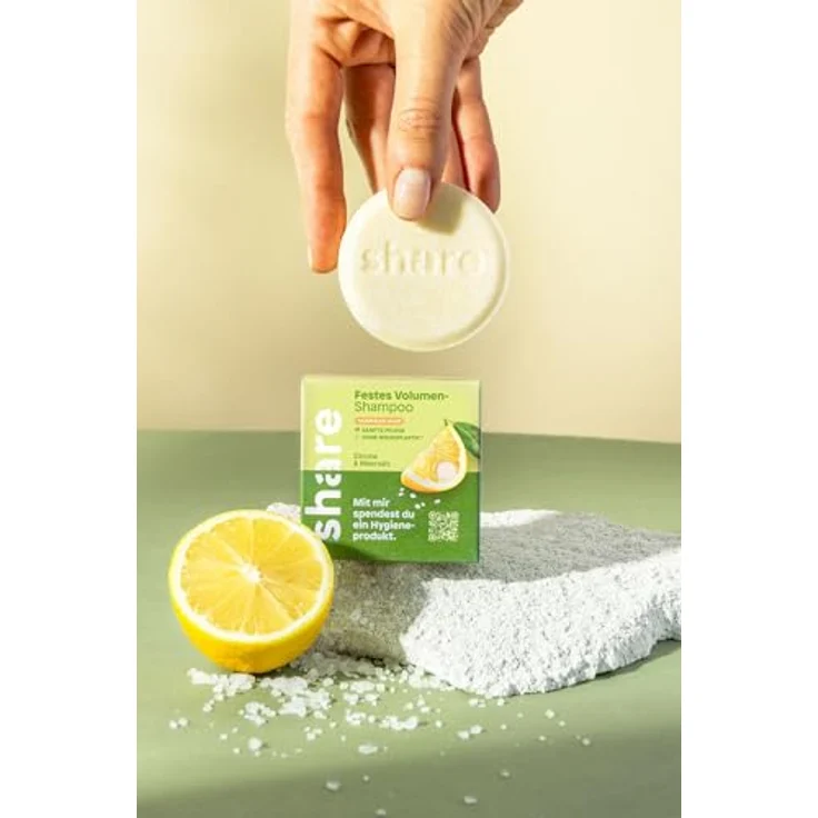 share Festes Shampoo Zitrone & Meersalz (6 x 60g) – Vegane feste Haarseife für Volumen & sanfte Pflege – Ohne Silikone, Parabene & Mikroplastik – Bild 3