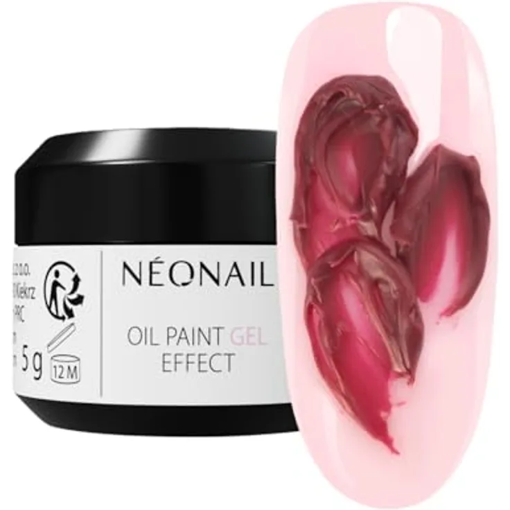 NEONAIL Unwritten Canvas Oil Paint Gel Effect Kunstnägel, 3D Nail Art in mattem Rot, 5 g