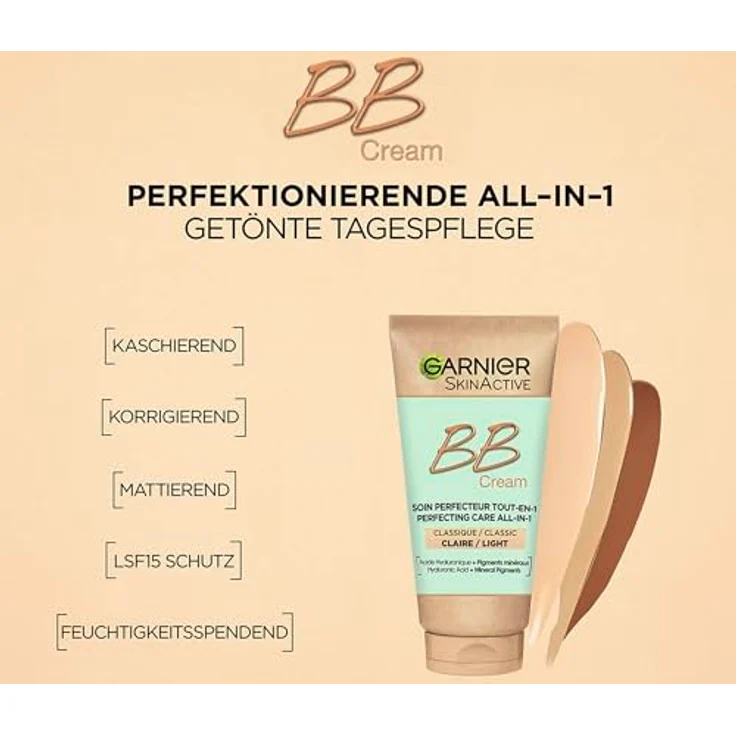 Garnier SkinActive BB Cream Classic Perfektionierende All-in-1 Pflege Hell 50 ml  – Bild 5
