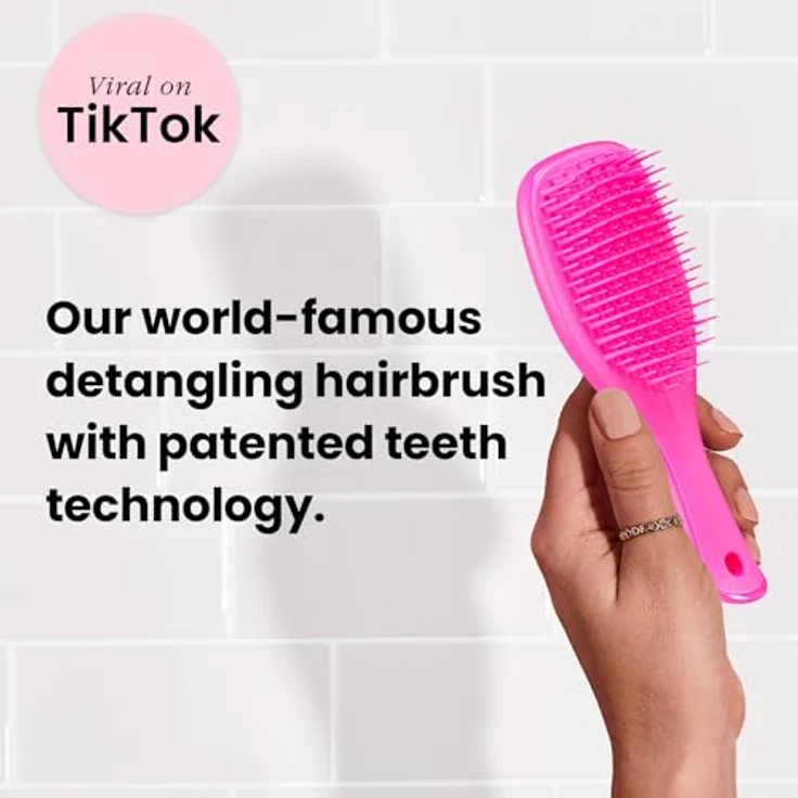 Tangle Teezer Mini The Ultimate Detangler Haarbürste, Rosa, sanft zu nassem Haar, zweistufige Zähne und bequemer Griff, ideal für Kinder und Reisen, reduziert Knoten und Haarbruch – Bild 2