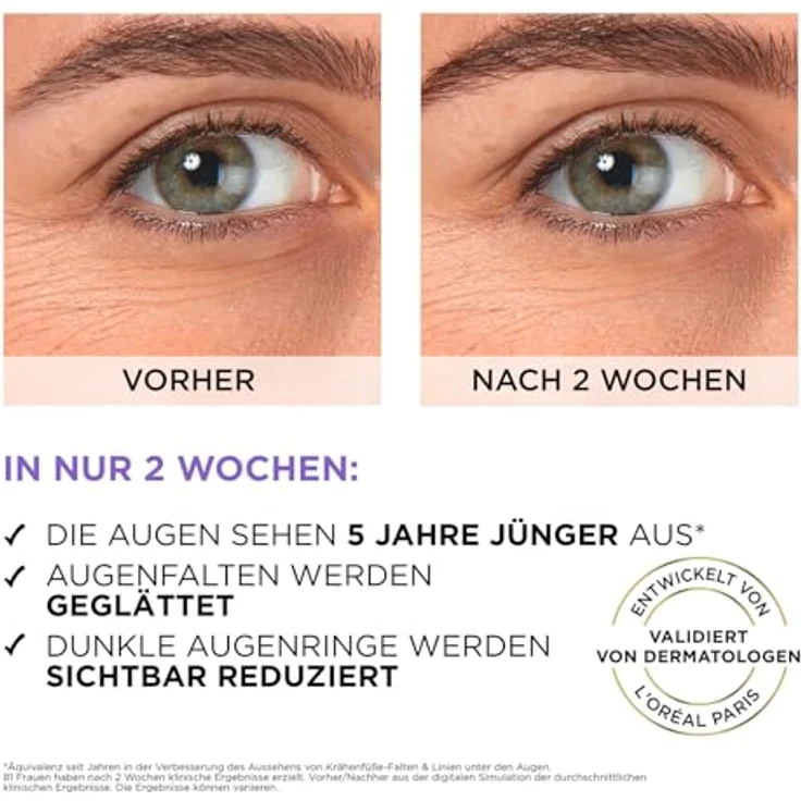 L'Oréal Paris Revitalift Filler Augenserum mit 2.5% [Hyaluronsäure + Koffein] Augenserum 20 ml – Bild 6