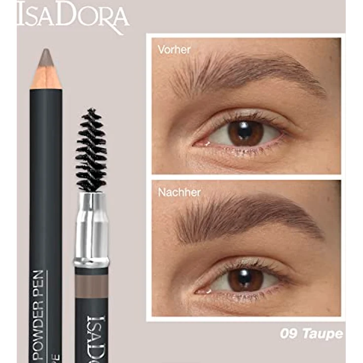 IsaDora Brow Powder Pen, Augenbrauenstift mit pudriger Textur, 1,1 g, Farbe TAUPE – Bild 4