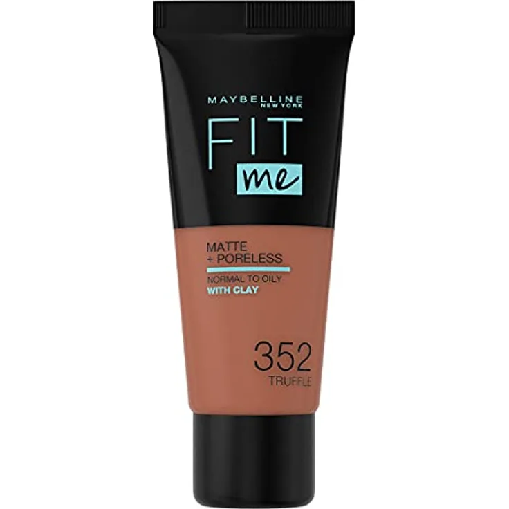MAYBELLINE Fit me MatteundPoreless Make-up, flüssiges Make-up, passt sich dem Hautton an, feuchtigkeitsspendend, mattierend, leichte bis mittlere Deckkraft, Nr. 352 Truffle, 30 ml (1er Pack)