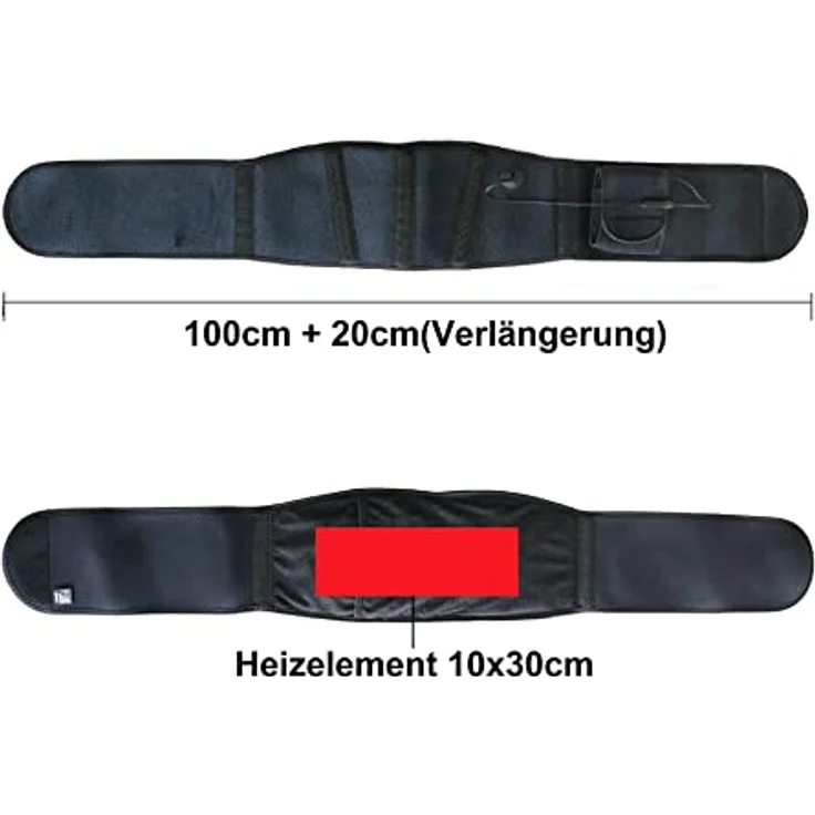 Thermrup Ferninfrarot (FIR) Wärmegürtel, USB-Betrieb mit 3-stufiger Temperaturregelung, waschbar, 100 cm mit Verlängerung – Bild 3