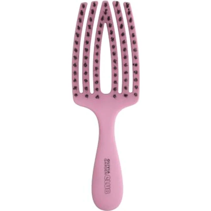 Olivia Garden Club THE NOMAD Detangling & Shine Fingerbrush, Pink Detangler-Bürste mit Naturborsten und ergonomischem Griff, für nasses und trockenes Haar – Bild 1