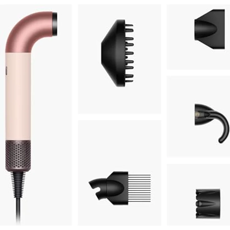 Dyson Supersonic, Föhn mit 1700 Watt Leistung, Ionen-Technologie, 3 Gebläsestufen, 4 Wärmestufen, ergonomisches Design, schwarz – Bild 7